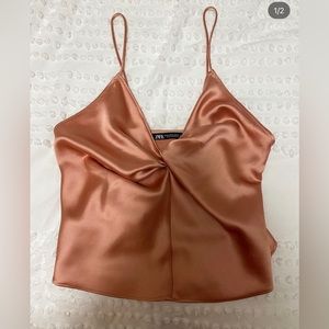 Zara Pink Silk Top